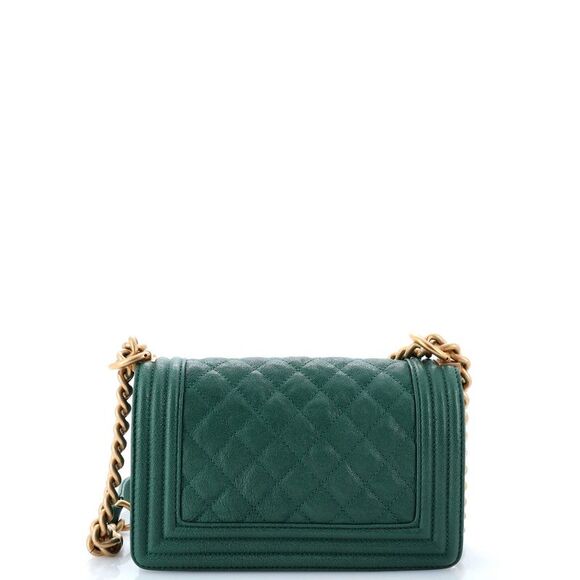 Chanel Boy Flap Bag Quilted Caviar Small Green - Picture 4 of 8
